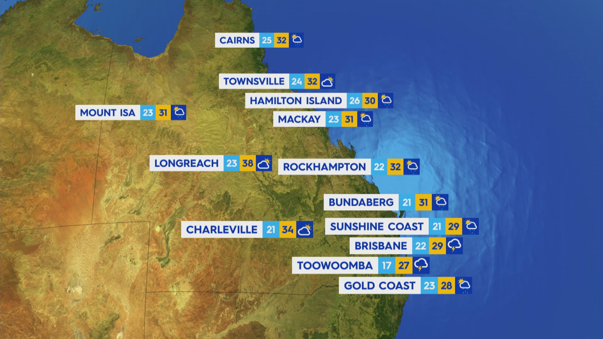 National weather forecast for Monday February 19