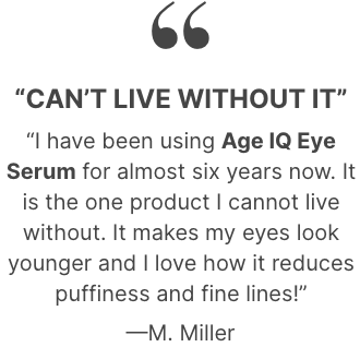 Product testimonial for Eye Serum