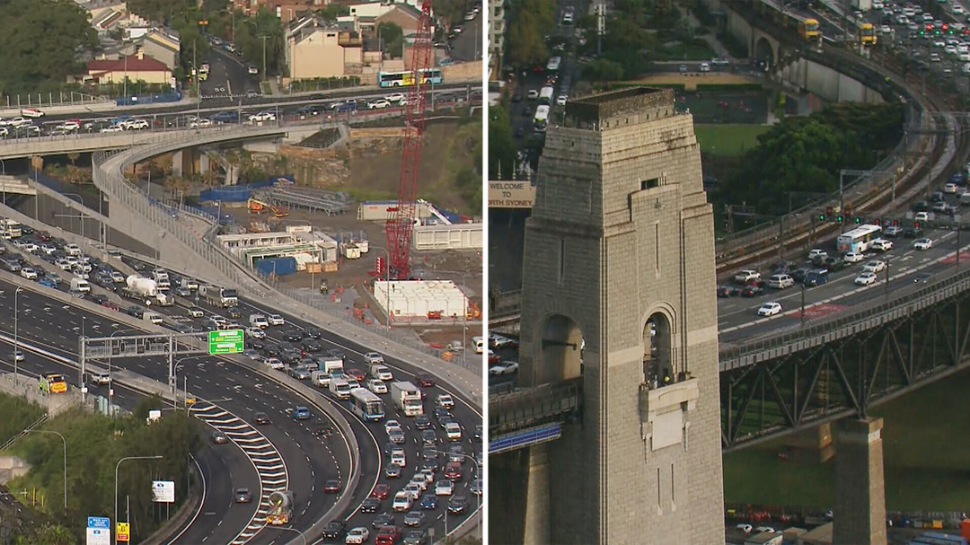 Traffic at a crawl on Sydney Harbour Bridge